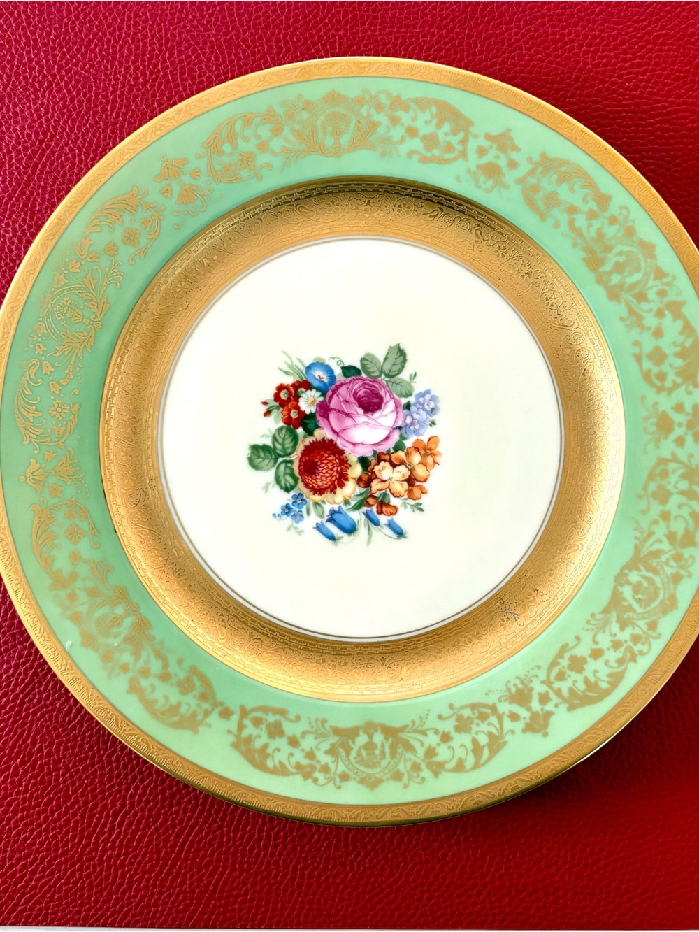 Vintage Thomas Bavaria Gold & Green Stunning Plate
